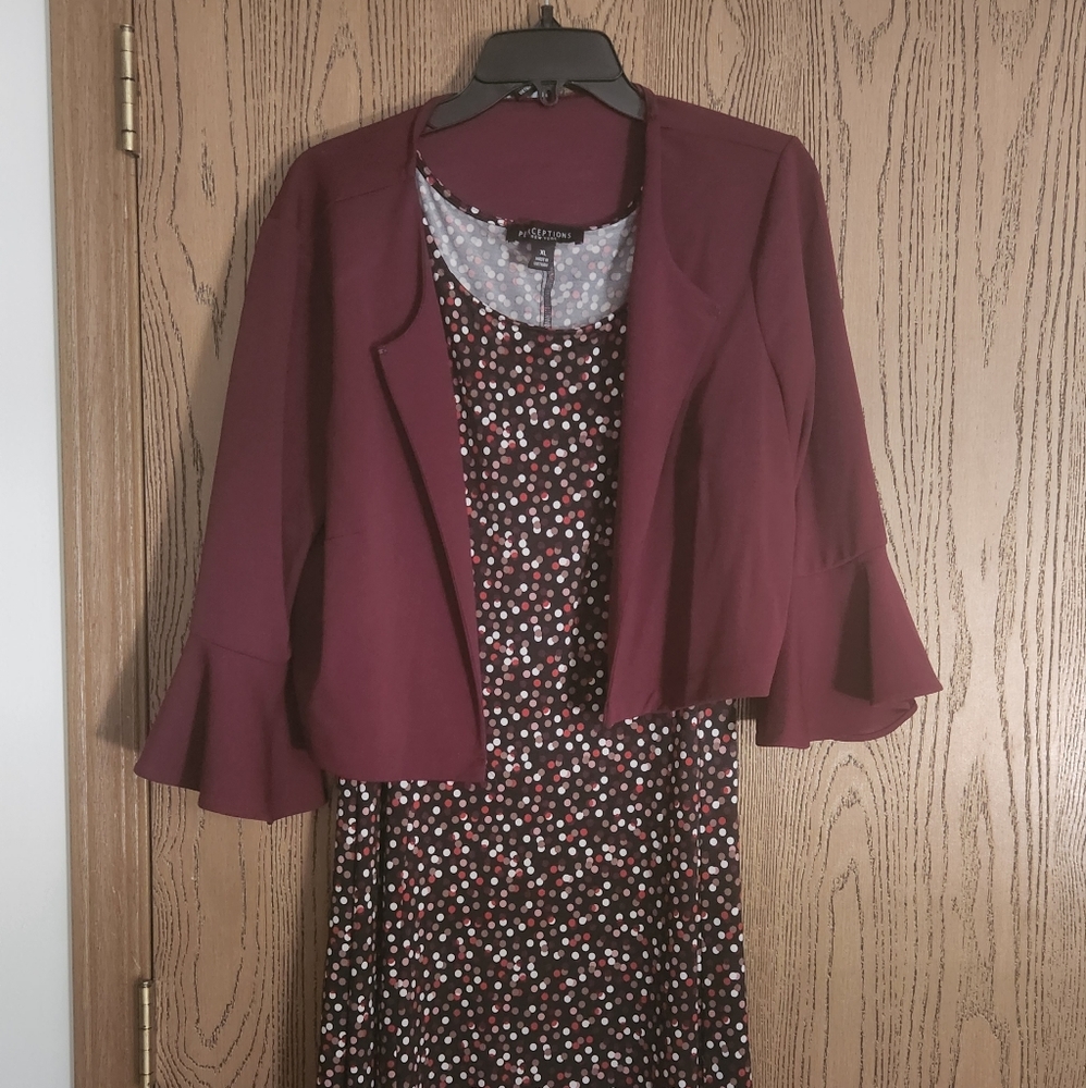 Perception New York sleeveless dress with jacket, size XL,